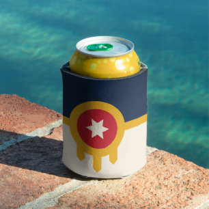 Porta-lata Can Cooler com a bandeira de Tulsa, Oklahoma