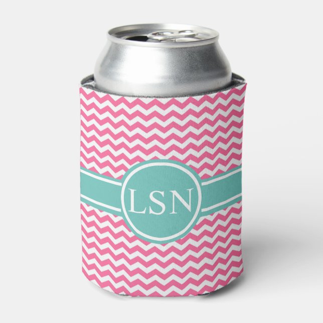 Porta-lata Can Cooler Personalizado - Zigzag Rosa (Can Front)