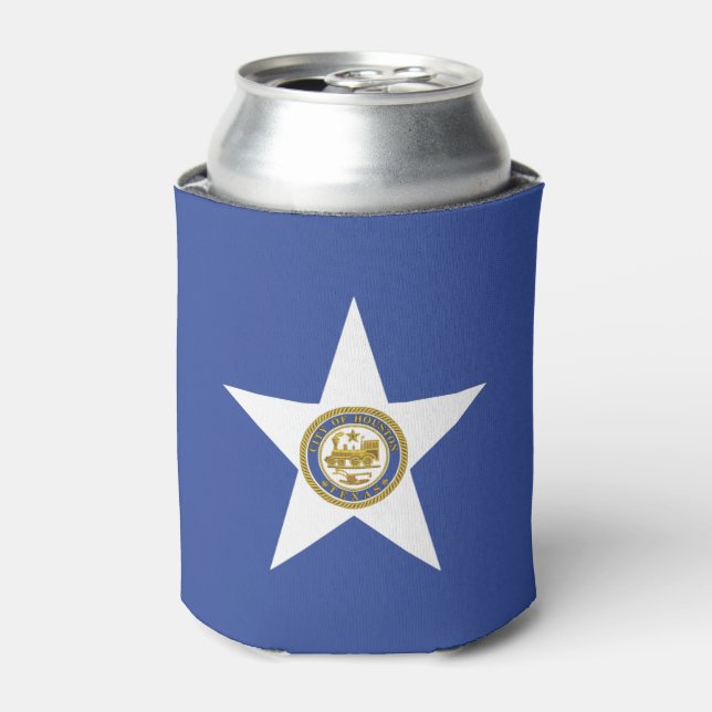 Porta-lata Can Cooler with flag of Houston City, EUA (Can Front)