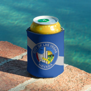Porta-lata Can Cooler with flag of Las Vegas City, EUA