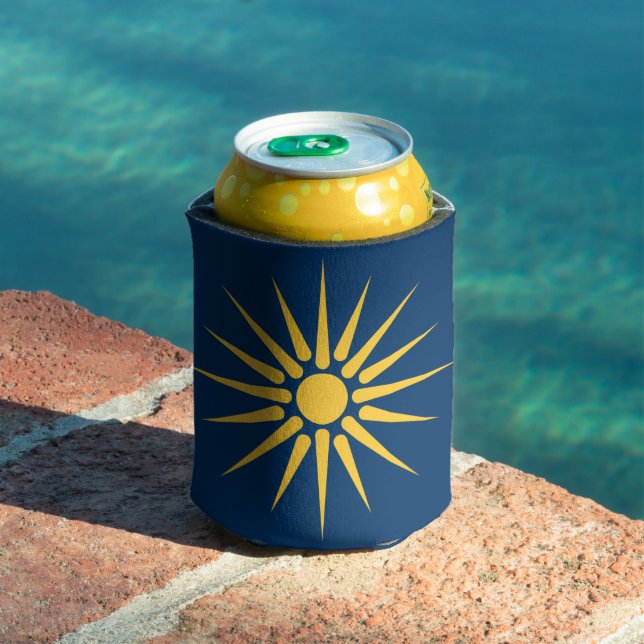 Porta-lata Can Cooler with flag of Macedonia, Greece (Piscina in situ)