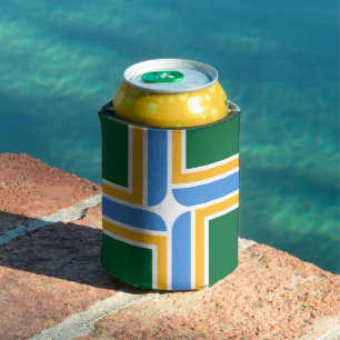 Porta-lata Can Cooler with flag of Portland City, EUA