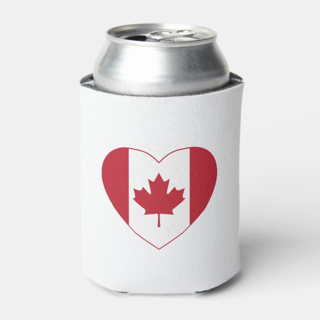Porta-lata Canadá Flag Heart pode resfriar (Can Front)