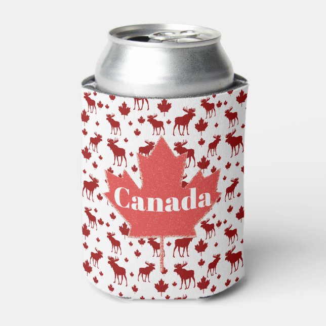 Porta-lata Canada Moose and Maple Leaf Beer Cooler (Can Front)