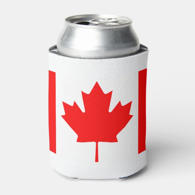 Porta-lata Canadá Sinalizador Canadiano Cores de Branco Verme (Can Front)