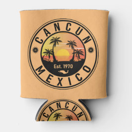 Porta-lata Cancun México Retro Sunset Viagens vintage Souveni