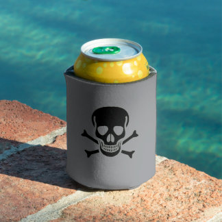 Porta-lata Caneleira cinza Black Skull 2 lados