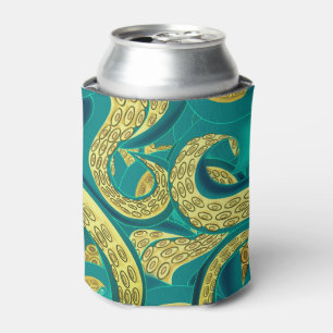 Porta-lata Cangalha de Garrafa de polvo Azul-verde e Dourado