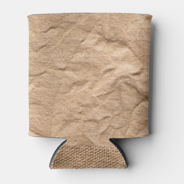 Porta-lata Canvas Castanho Creases: Fundo Vintage. (Frente)