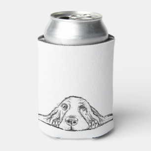 Porta-lata cão de caça preto-de-cão branco 