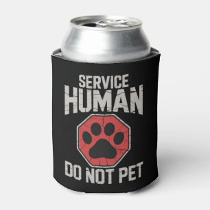 Porta-lata Cão de Serviço Humano Não Acaricie Resgate Dono do