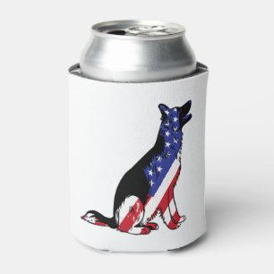Porta-lata Cão Patriótico de Bandeira dos Estados Unidos do g