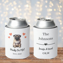 Capa de Casamento de Pug para Lata