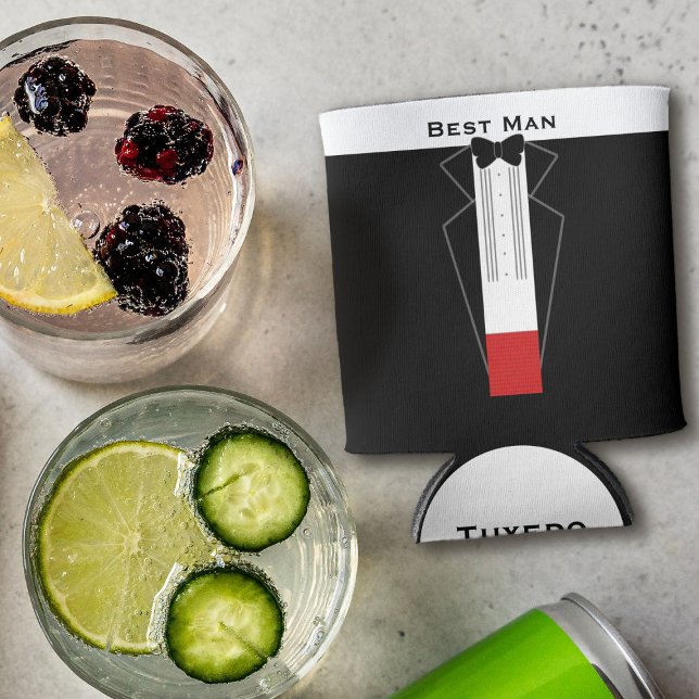 Porta-lata Capa de Choop de Tuxedo para Festa de Despedida de (Just add your Best Man's Name)