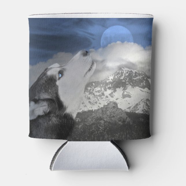 Porta-lata Capa de Garrafa Siberian Husky Koozie (Frente)