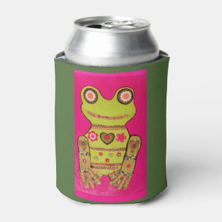 Porta-lata Capa personalizada resfriada com Sapo de hippy