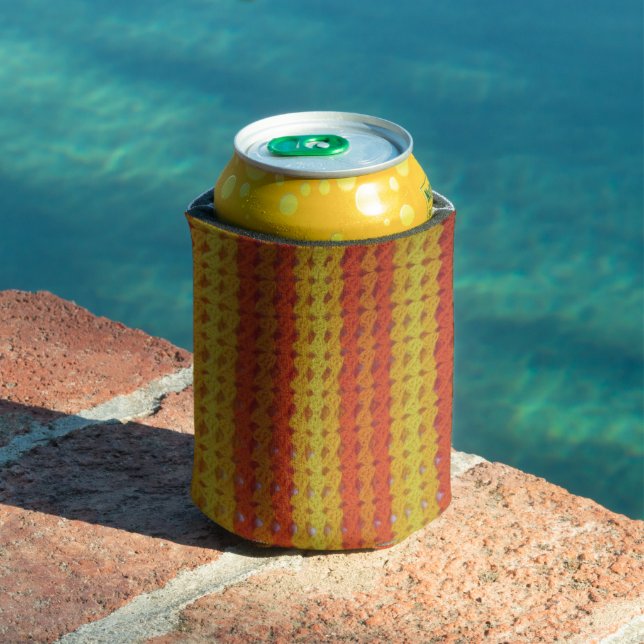 Porta-lata Capaz de resfriar - crochê amarelo e laranja (Piscina in situ)