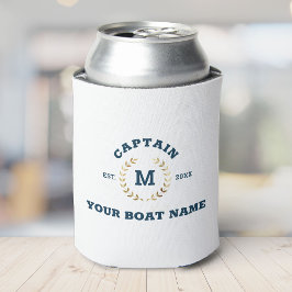 Porta-lata Capitão de Barco Personalizado Monograma Dourado L