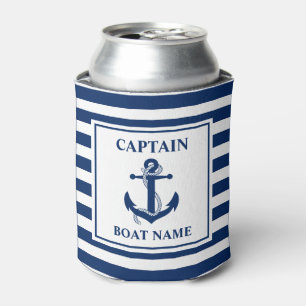 Porta-lata Capitão listrado Barco Nome da corda náutica da