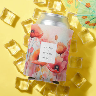 Porta-lata Cápsulas de Aquarela Vermelha em um Campo