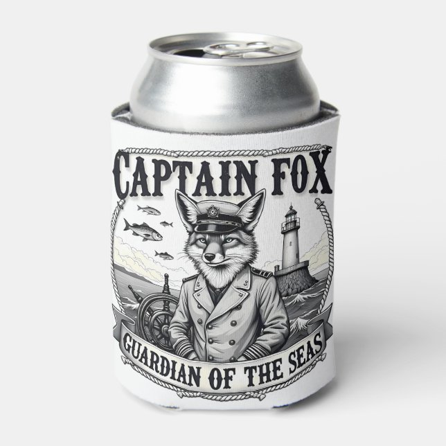 Porta-lata Captain Fox Guardian of Seas Nautical Design (Can Front)