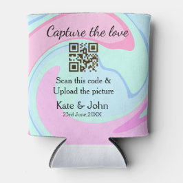 Porta-lata Capturar a combinação azul-rosa do marble add QR s