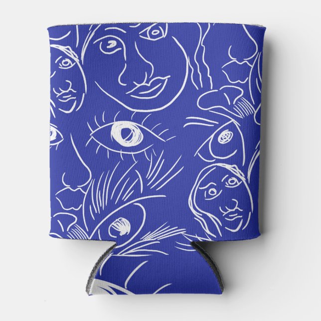 Porta-lata Cara de beleza: desenho de uma linha. (Frente)