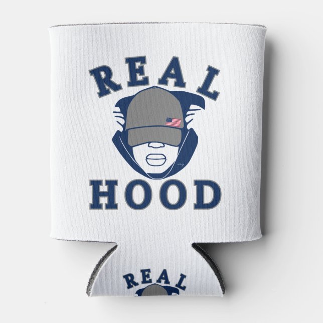 Porta-lata cara DE SANGUE DA cinza azul EM HOODIE (Frente)