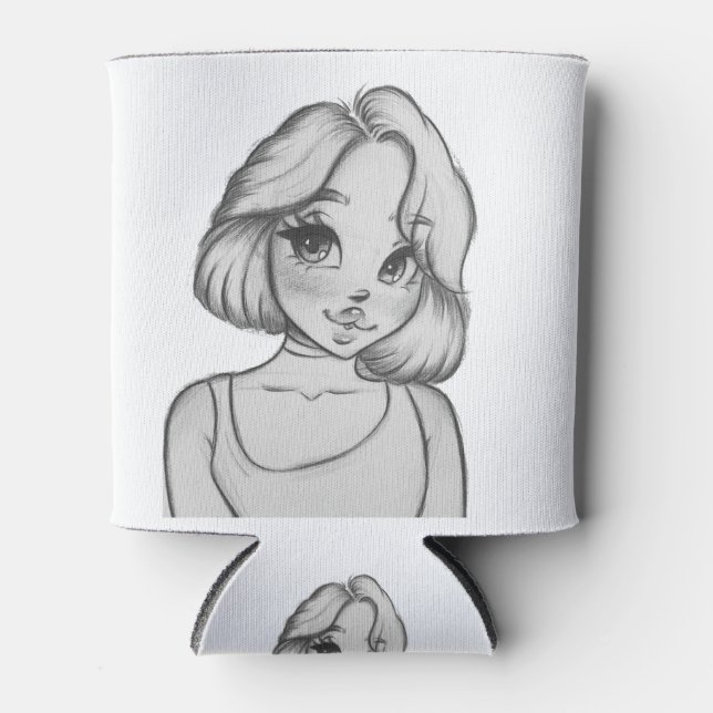 Porta-lata caractere preto branco (Frente)