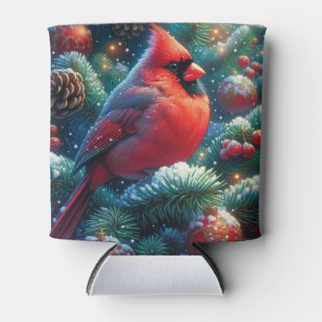 Porta-lata Cardeal de Natal/Inverno (Frente)