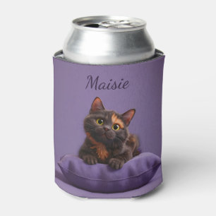 Porta-lata Caricatura Tortoisesinferno Kitten em Púrpura