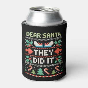 Porta-lata Caro Papai Noel Eles Fizeram Isso Suéter Feio de F
