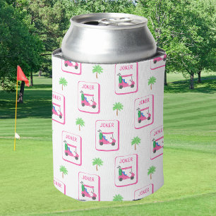 Porta-lata Carrinho de Golfe Rosa Joker Mahjong Palmeira Trop