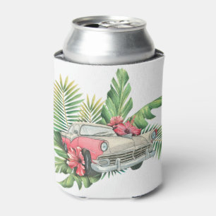 Porta-lata Carro Antigo Tropical Monograma Despedida de Solte