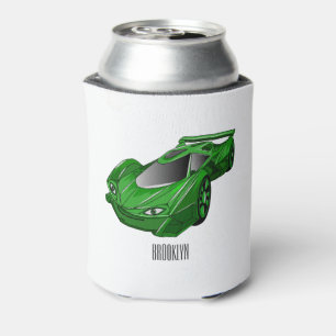 Porta-lata Carro desportivo verde com ilustração aerofoil