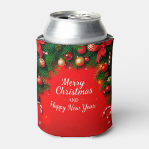 Porta-lata Cartão de Boas Festas de Natal com Decorações