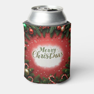 Porta-lata Cartão de Boas Festas de Natal com Decorações