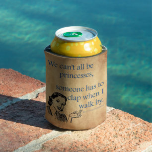 Porta-lata Cartaz retrô das princesas da SlipperyJoe aplaudin