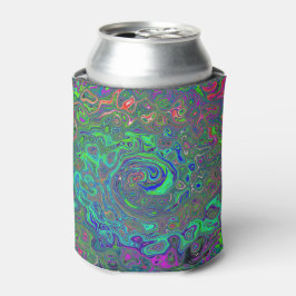 Porta-lata Cartela Trippy Chartreuse e Azul Líquido Retro