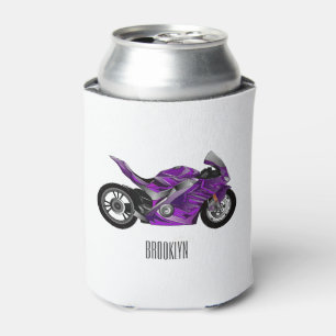 Porta-lata Cartografia de motocicletas de esporte roxo