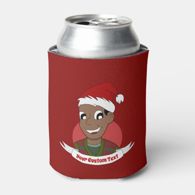 Porta-lata Cartoon de Natal do homem Rindo (Can Front)