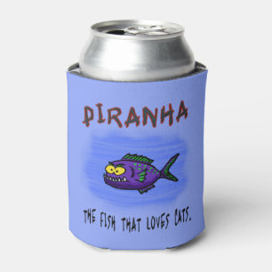 Porta-lata Cartoon de peixe Piranha