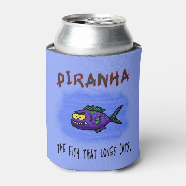 Porta-lata Cartoon de peixe Piranha (Can Front)