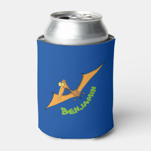 Porta-lata Cartoon de pterodátilo, cor de laranja giro e eng