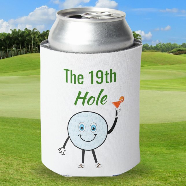 Porta-lata Cartoon Golf Ball Segurando Laranja Martini Cockta (Criador carregado)