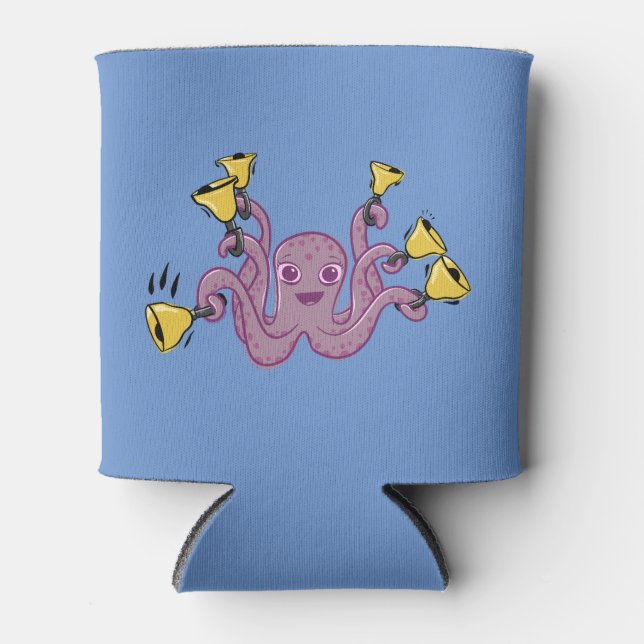 Porta-lata Cartoon Octopus Ringing Handbels (Frente)