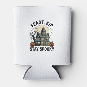 Porta-lata Casa Assombrada Halloween Gravura Vintage Assustad