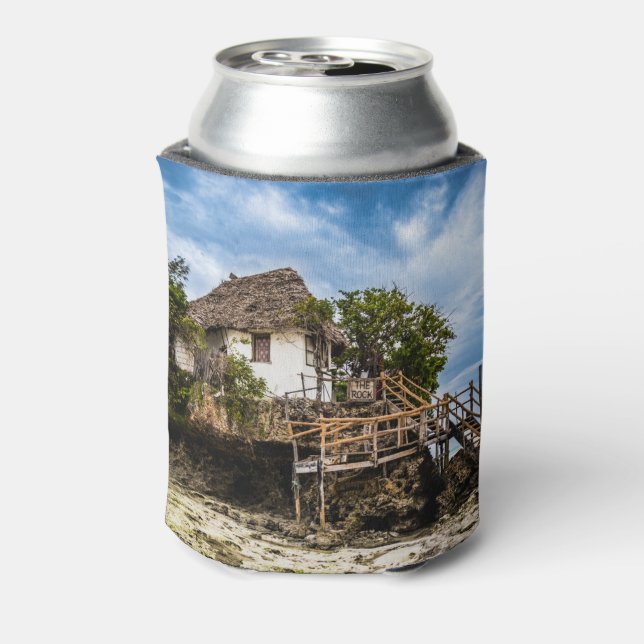 Porta-lata Casa pitoresca sobre um afloramento tropical de co (Can Back)