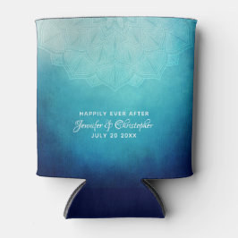 Porta-lata Casamento Abstrato Mandala Azul Bonito