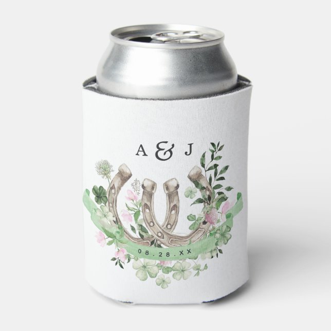 Porta-lata Casamento Botânico de Trevo de Quatro Folhas Elega (Can Front)